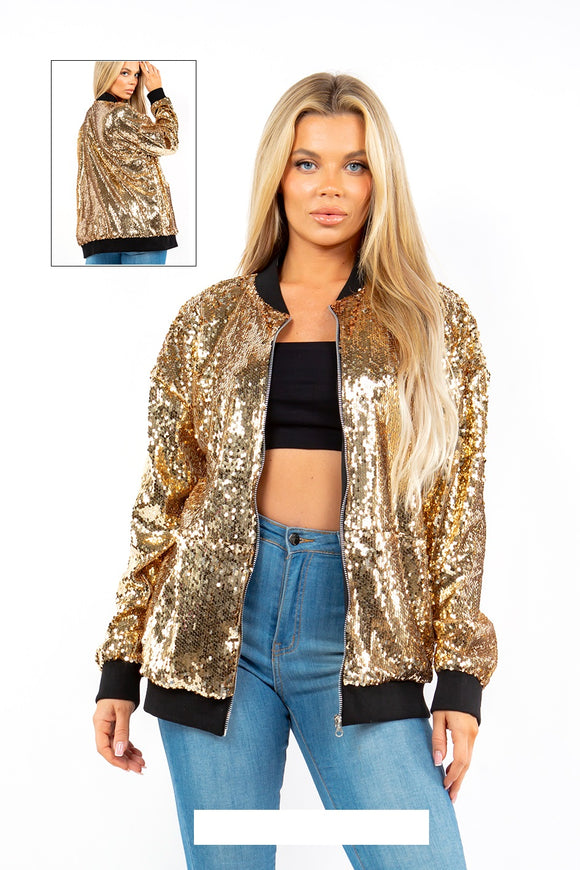 GOLD SEQUIN JACKET M/L ( 0105A GD )