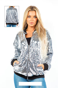 SILVER SEQUIN JACKET M/L ( 0105A SL )