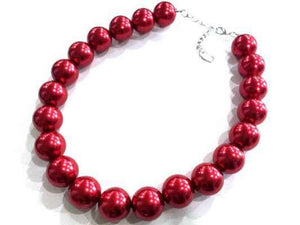 RED PEARL NECKLACE SET ( 6941 RD )