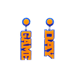 ORANGE BLUE GAME DAY EARRINGS ( 5924 BLORG )