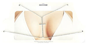 SILVER BRA CLEAR STONES CROSS ( 0008 1C )