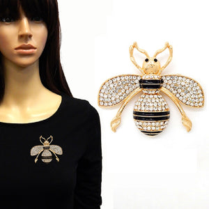 LARGE 3" Gold CLEAR Rhinestone Bee Brooch ( 2039 GDCLR )66