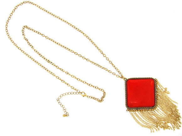 GOLD NECKLACE RED STONE ( 430 7RD )