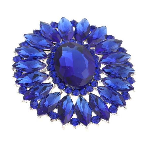 SILVER AND BLUE BROOCH ( 06698 )
