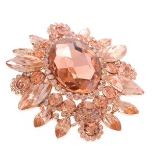 ROSE GOLD BROOCH WITH PEACH STONES ( 06551 )