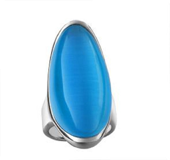 SILVER BLUE RING SIZE 9 ( 602 BL SIZE 9 )
