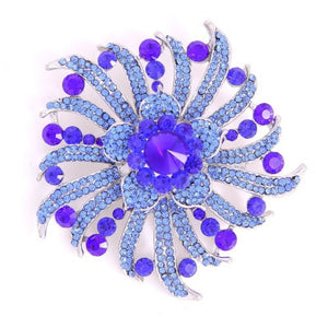 SILVER BROOCH WITH BLUE STONES ( 06199 )