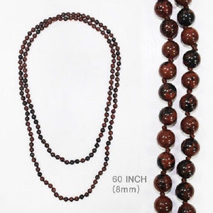 Brown Semi-Precious Stone 60" Long Beaded Necklace ( 331 )