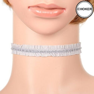 15mm GRAY FABRIC CHOKER ( 3066 GDGRY )