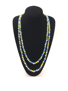8mm 60" KNOTTED MULTI COLOR BEADED LONG NECKLACE ( 0064 MT 5 )